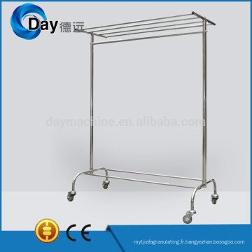 Support de cintre de blanchisserie d&#39;acier inoxydable de HM-42 sur la roue pour la blanchisserie de tissu